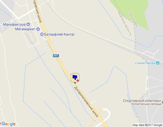 Схема рекламной плоскости по адресу Дніпровське шосе, км 24+600 лево, возле с.Ходосеевка, 600 м до Мегамаркета, ресторан, АЗС НК "Альянс", АЗС "БРСМ"