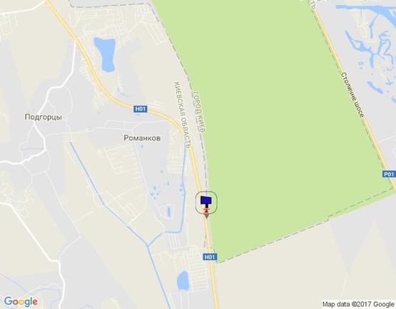 Схема рекламної площини за адресою Новообухівська траса, км 30+970 лево, 2 км от ресторана "Край-Рай", элитный частный сектор, возле с. Великі Дмитровичі