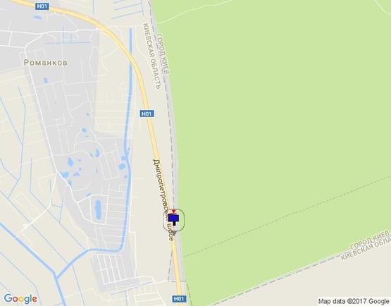 Схема рекламної площини за адресою Новообухівська траса, км 31+150 лево, элитный частный сектор, возле с. Великі Дмитровичі, рест-н Абу-Даби