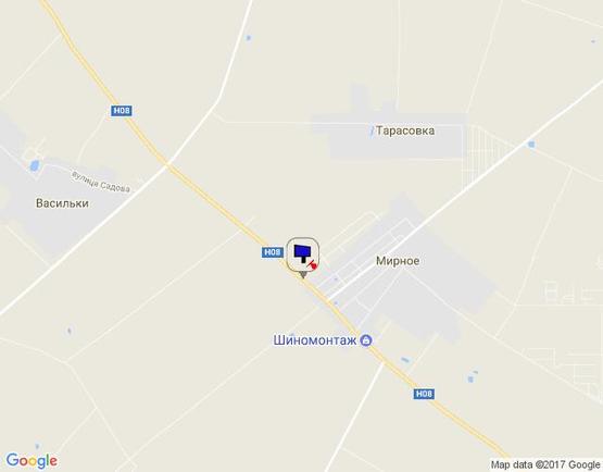 Схема рекламної площини за адресою Черкаська траса, Н-08 км 22+750 ліво, с. Мирне