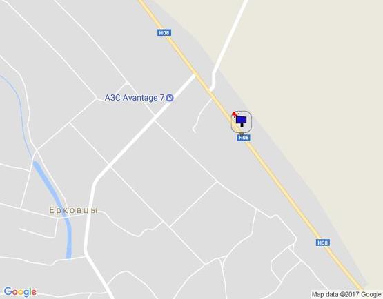 Схема рекламної площини за адресою Черкаська траса, Н-08 км 33+150 право, біля с. Єрківці