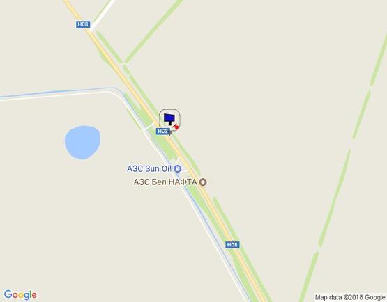 Схема рекламної площини за адресою Черкаська траса, Н-08 км 5+450 ліво,  поворот на об'їздну Борисполя,  поруч АЗС "Sun Oil"