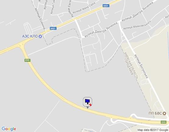 Схема рекламной плоскости по адресу м. Бровари, траса М-01, об'їзд м. Бровари, км 19+800 ліво, перед поворотом на Броварський проспект