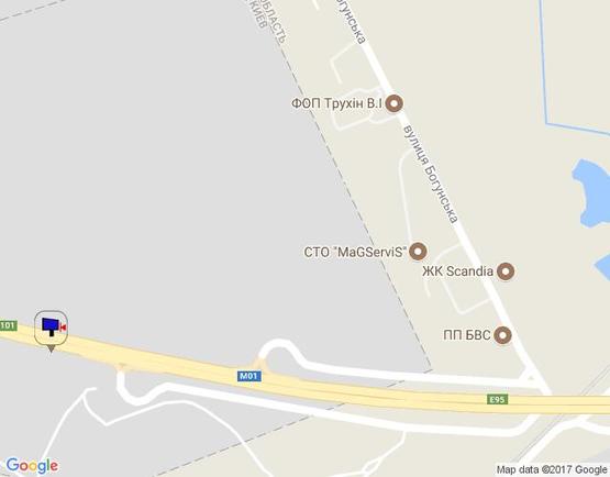 Схема рекламної площини за адресою м. Бровари, траса М-01, об'їзд м. Бровари, км 20+000 право