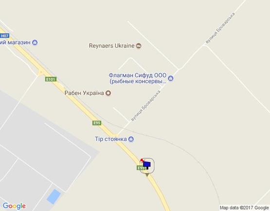 Схема рекламной плоскости по адресу об'їзд м. Бровари, траса М-01, км 34+450 ліво, с.Калинівка, термінал Raben