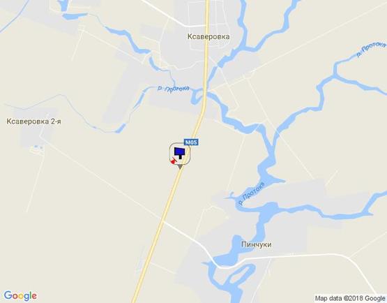 Схема рекламної площини за адресою с. Ксаверівка, траса М-05 Київ-Одеса, км 57+270 право