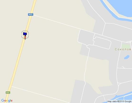 Схема рекламной плоскости по адресу с. Соколівка, траса М-05 Київ-Одеса, км 71+520 ліво