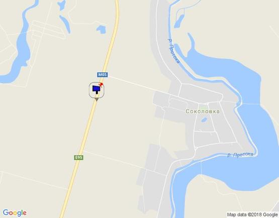 Схема рекламной плоскости по адресу с. Соколівка, траса М-05 Київ-Одеса, км 71+520 ліво