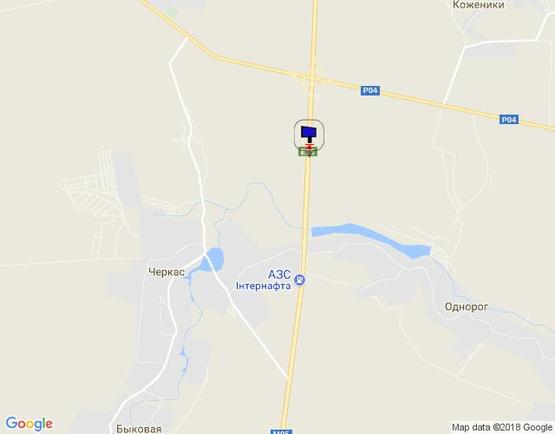 Схема рекламной плоскости по адресу траса М-05 Київ-Одеса, км 95+450 ліво