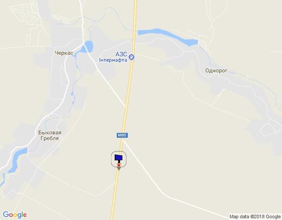 Схема рекламной плоскости по адресу траса М-05 Київ-Одеса, км 100+510 ліво