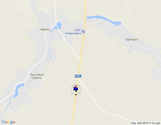 Схема рекламной плоскости по адресу траса М-05 Київ-Одеса, км 100+510 ліво