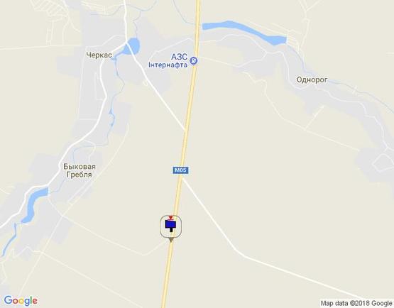 Схема рекламної площини за адресою траса М-05 Київ-Одеса, км 100+970 право