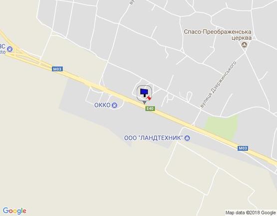 Схема рекламной плоскости по адресу Харківська траса, с. Іванків, км 44+500 ліво