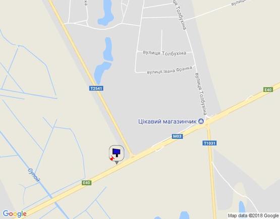 Схема рекламной плоскости по адресу Харьковская трасса, км 103+000 лево,  г.Яготин