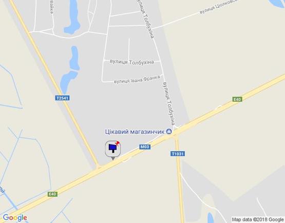 Схема рекламной плоскости по адресу Харьковская трасса, км 103+200 лево,  г.Яготин