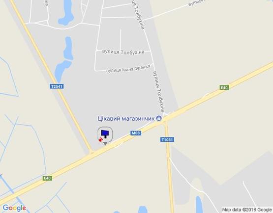 Схема рекламної площини за адресою Харьковская трасса, км 103+200 лево,  г.Яготин