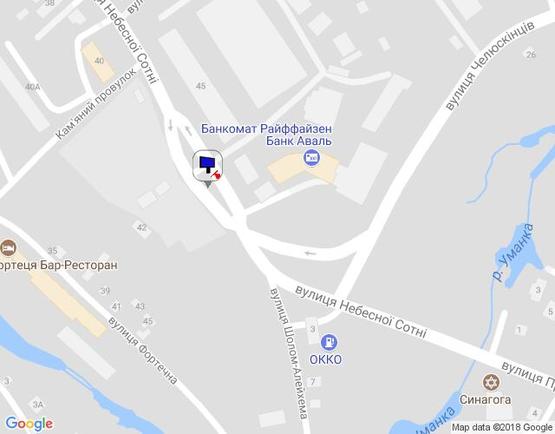 Схема рекламной плоскости по адресу м. Умань, вул. Небесної Сотні