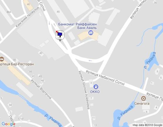 Схема рекламной плоскости по адресу м. Умань, вул. Небесної Сотні