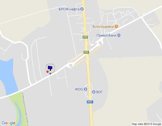 Схема рекламной плоскости по адресу м. Умань, вул. Інтернаціональна, навпроти 4/2