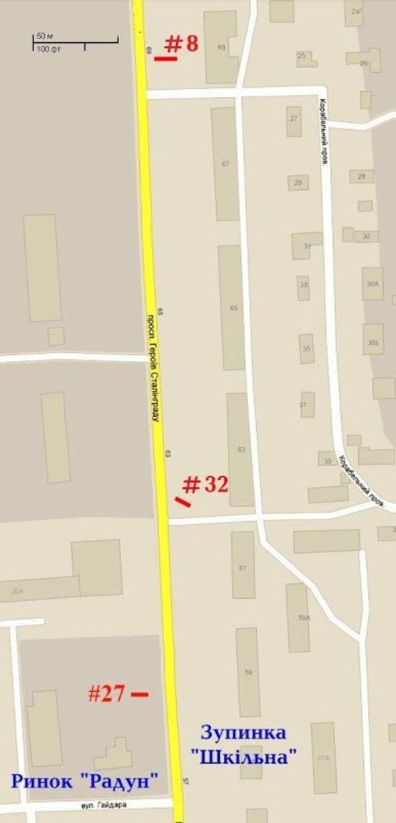 Схема рекламной плоскости по адресу пр.Героев Сталинграда - маг."Фокстрот", стБ