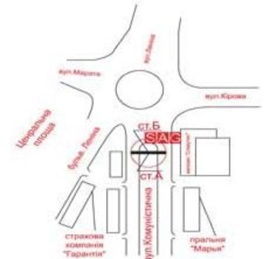 Схема рекламной плоскости по адресу ул.Коммунистическая