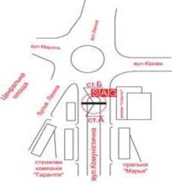 Схема рекламной плоскости по адресу ул.Коммунистическая