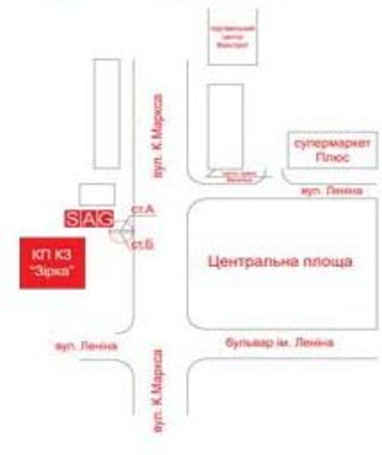 Схема рекламної площини за адресою ул. К.Маркса