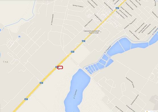 Схема рекламної площини за адресою Роменская (выезд из города)