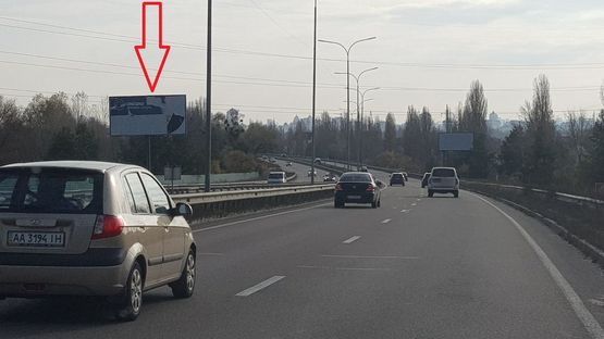 Схема рекламної площини за адресою ул.Богатырская, 400 м. от поворота из г.Вышгорода (Б)