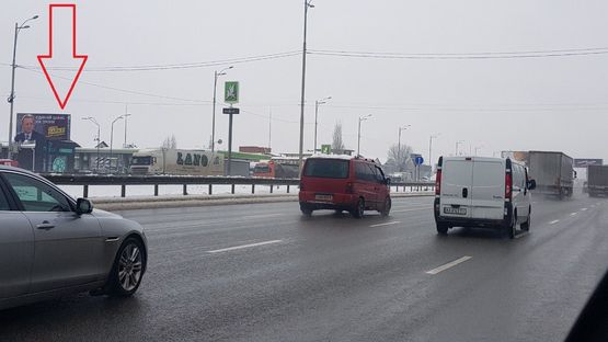 Схема рекламной плоскости по адресу Большая окружная перед автосалоном ВиДи Автосити,