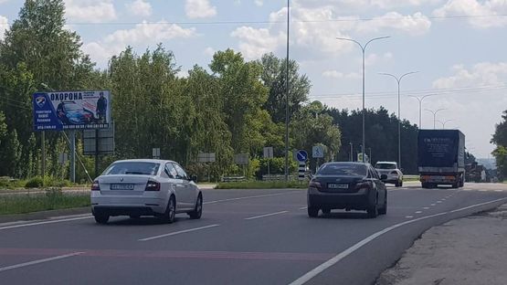 Схема рекламной плоскости по адресу г.Вышгород,на расстоянии 200 м, от Р-02,в направлении ул.Богатырской (Б)