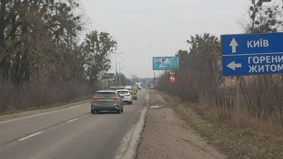 Схема рекламної площини за адресою Бышев-Ясногородка -Киев 13 км. 300 м.