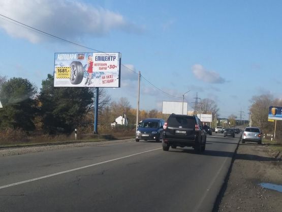 Схема рекламної площини за адресою г.Вышгород,до ГЭС 850 м.направление от Хотяновка-Осещина (Б)