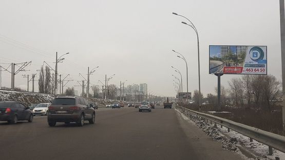 Схема рекламной плоскости по адресу Дарницкое шоссе платформа электрички Левый Берег,200 м. от