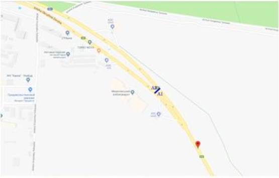 Схема рекламної площини за адресою Академіка Заболотного, 158 (в сторону Одесской площади)