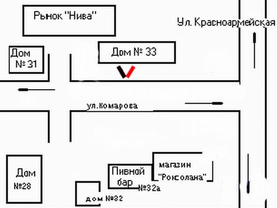 Схема рекламной плоскости по адресу вул.Комарова 33