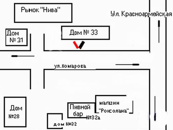 Схема рекламной плоскости по адресу вул.Комарова 33