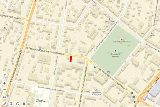 Схема рекламної площини за адресою Героїв Майдану, 28 (верхний)