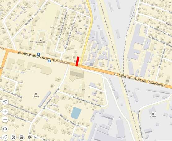 Схема рекламной плоскости по адресу Незалежності,  -   Залізнична