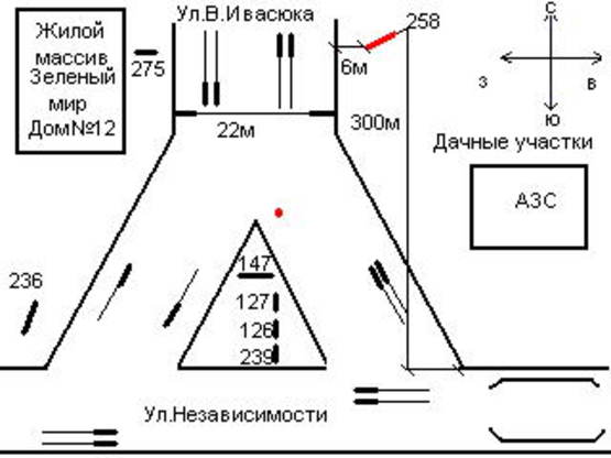 Схема рекламной плоскости по адресу вул. Івасюка, АЗС -  Незалежності  від  Епіцентру