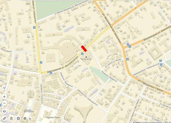 Схема рекламной плоскости по адресу Дністровська, 45 ( ринок) права