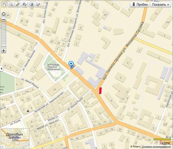 Схема рекламной плоскости по адресу Пилипа Орлика (ринок)