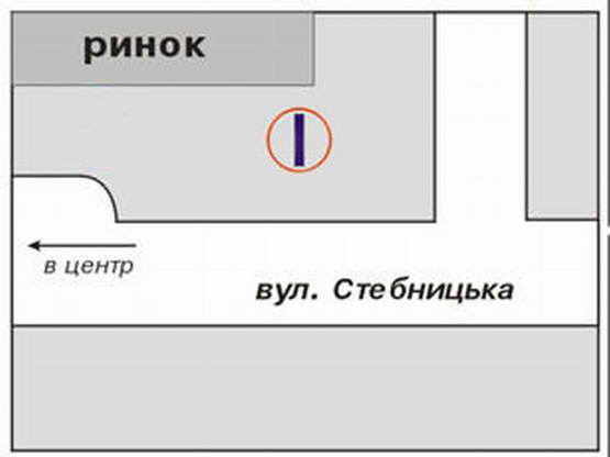 Схема рекламної площини за адресою Стебницька№2 (ринок, ІнтексМаркет) Б верхній