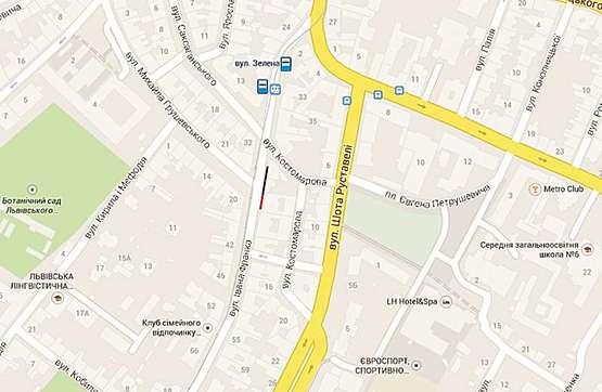 Схема рекламной плоскости по адресу вул.Франка, 41 (зправа)