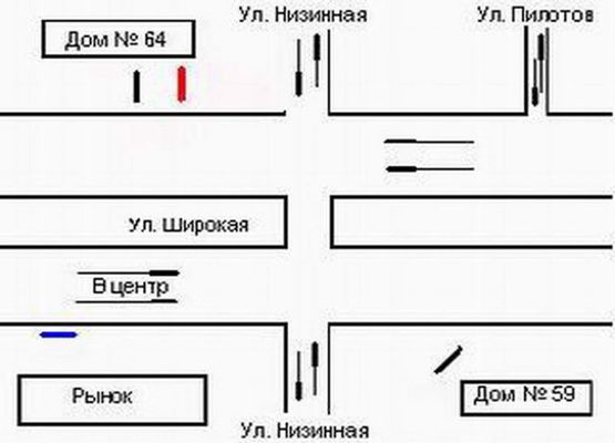Схема рекламной плоскости по адресу вул.Широка (торговий центр, за рухом)