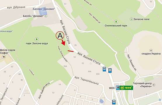 Схема рекламной плоскости по адресу вул.Стуса (з центра)