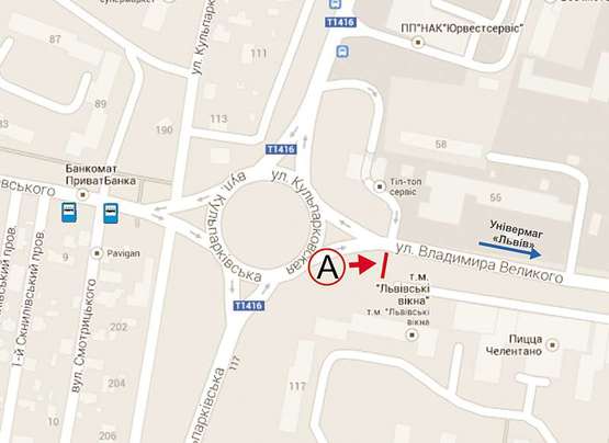 Схема рекламної площини за адресою Володимира Великого, 123  -  Кульпарківська (до вул. Стрийської), ст. А