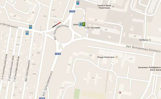 Схема рекламной плоскости по адресу Кульпарківська - вул. Виговського до Південного