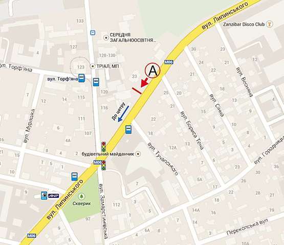 Схема рекламной плоскости по адресу Городоцька, 62-64(з центру)