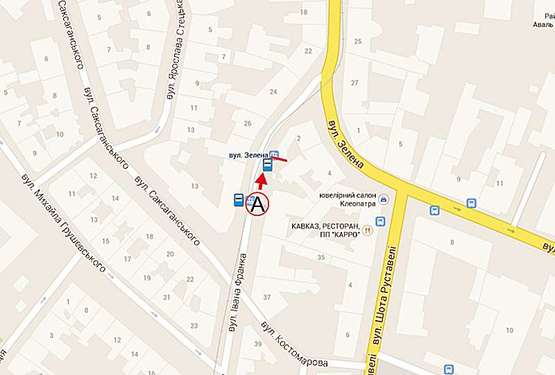 Схема рекламной плоскости по адресу Франка – Зелена, 2